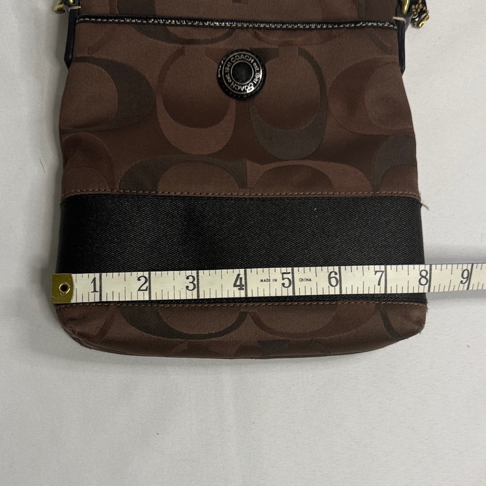 Coach Signature Brown and Black Crossbody Bag - Picture 6 of 7